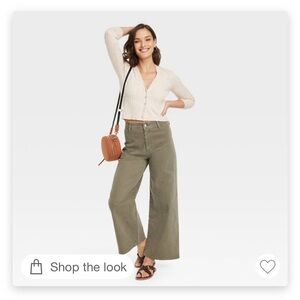 Women's High-Rise Sailor Wide Leg Ankle Jeans - Universal Thread™ Olive